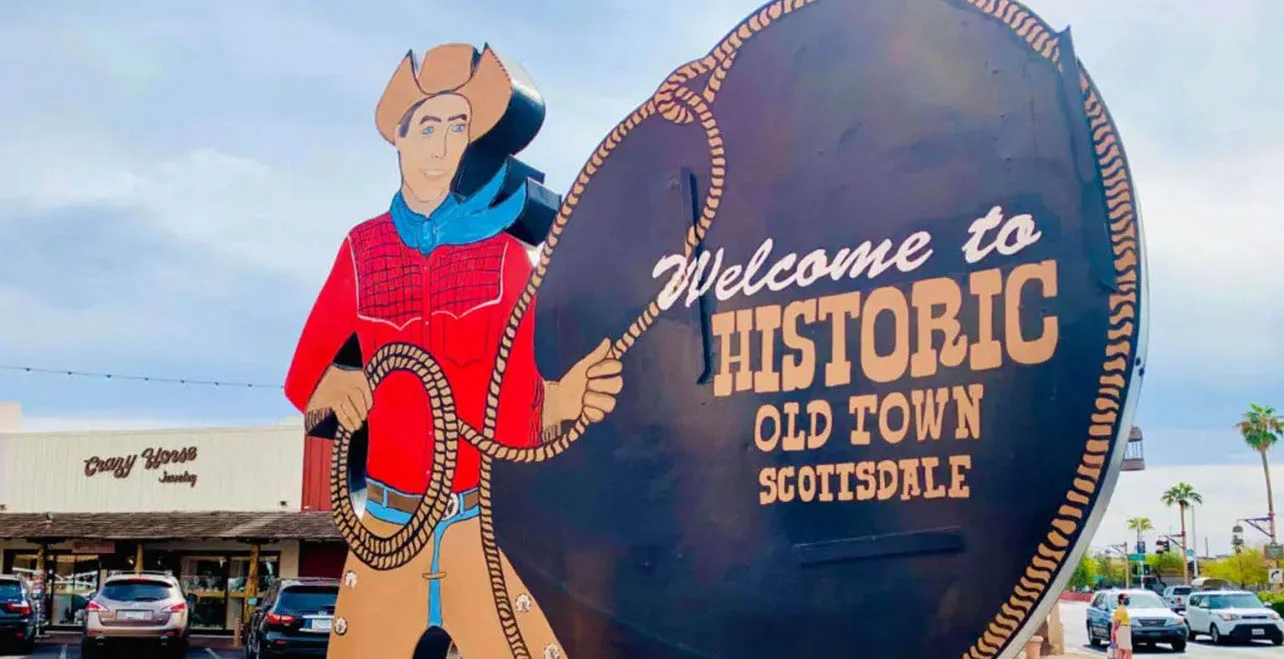 Welcome to historic old town scottsdale sign